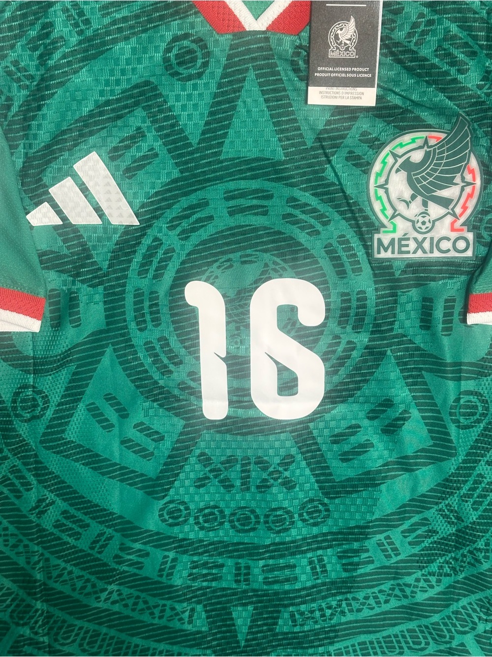 Adidas Mexico Authentic Home Jersey Bundle #16 and #19 Player Version World Cup - Picture 7 of 12